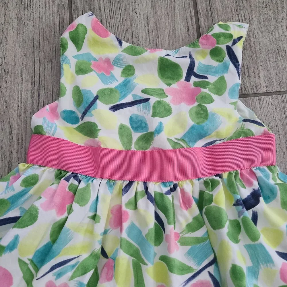 Gymboree Flower Garden Watercolor Party Dress Girls Size 4